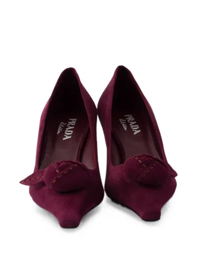 Prada Suede Pumps In Black