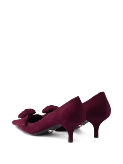 Prada Suede Pumps In Black