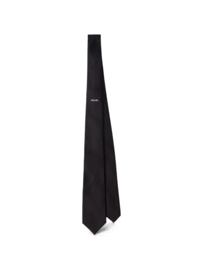 Prada Silk Tie In Black