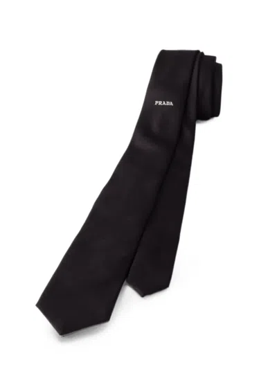Prada Silk Tie In Black