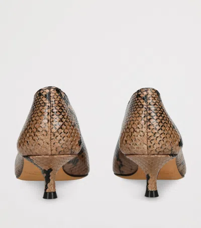Le Monde Beryl Leopard-pattern Python Print Leather Pumps With Medium Heel For Women