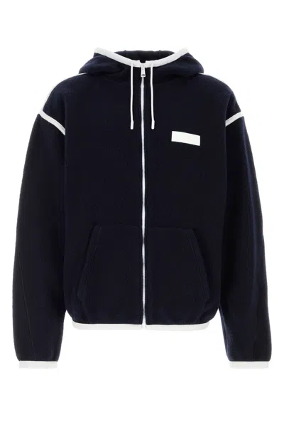Givenchy Wool Hooded Jacket Contrast Trim Pockets