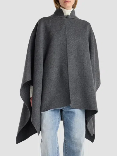 Rohe Pankou Wool And Cashmere-blend Cape In Dark Grey
