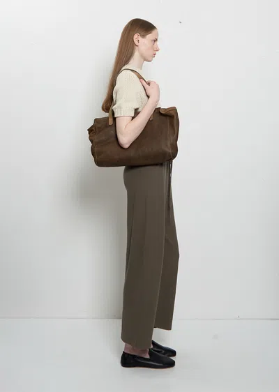 Guidi Handle Leather Bag In Brown