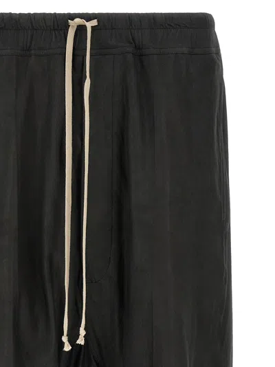 Rick Owens Drawstring Drop-crotch Shorts In Black
