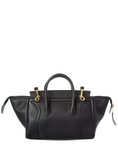 Celine Leather Shoulder Bag In Black