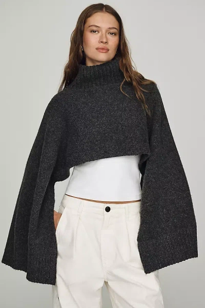 By Anthropologie Funnel-neck Cropped Shrug In Gray | ModeSens