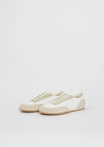 Common Projects Leather Suede Minimal Runner In Sand