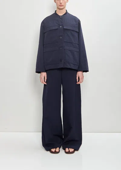 Ter Et Bantine Linen Blend Work Jacket In Blue