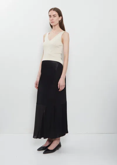 6397 Long Patchwork Skirt In Black