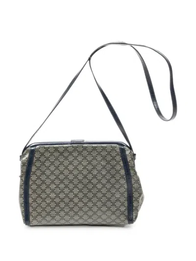 Celine Macadam Frame Shoulder Bag In Gray