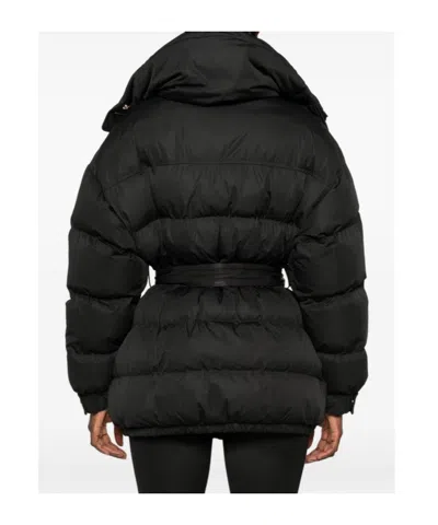 Balmain Belted Puffer Jacket In Black
