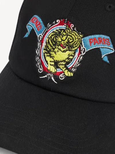 Kenzo Tiger-embroidered Baseball Cap In Black