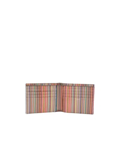 Paul Smith Leather Bifold Wallet Horizontal Folding Design In Black