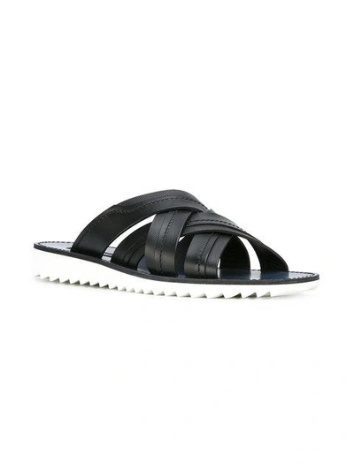 Shop Dolce & Gabbana Cross-strap Sandals In Black