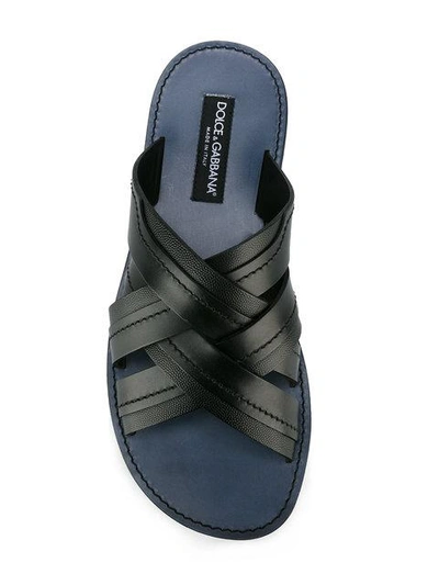 Shop Dolce & Gabbana Cross-strap Sandals In Black