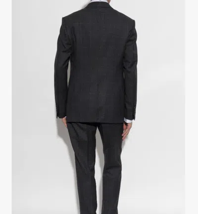 Tom Ford Check-pattern Wool Suit In Gray