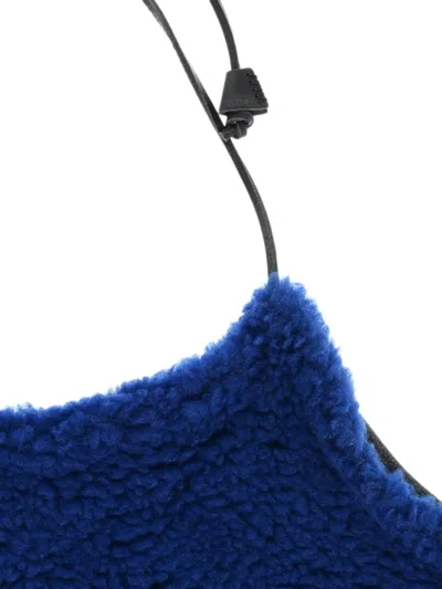 Dsquared2 Fleece-texture Drawstring Scarf In Blue