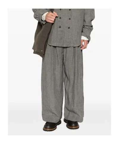 Ziggy Chen Check-pattern Trousers In Gray