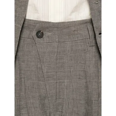 Ziggy Chen Check-pattern Trousers In Gray