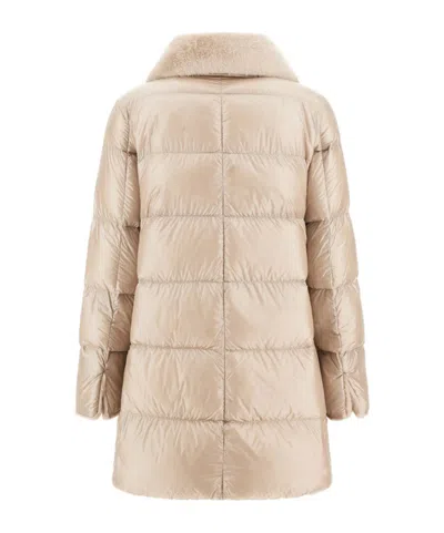 Herno Long-sleeved Down Jacket In Neutral