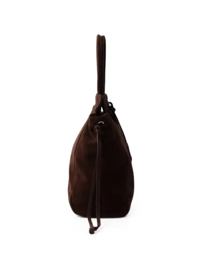 Prada Carry Medium Suede Bag In Brown