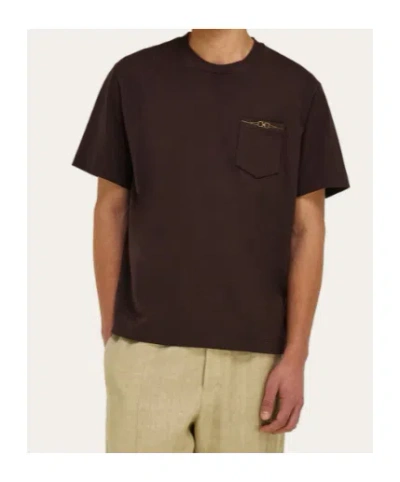 Ferragamo Jersey T-shirt In Brown