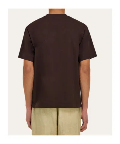 Ferragamo Jersey T-shirt In Brown
