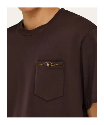 Ferragamo Jersey T-shirt In Brown