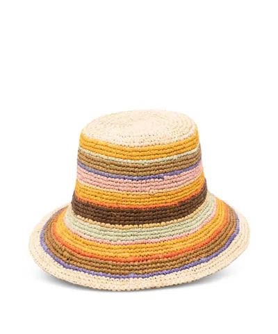Zimmermann Raffia Striped Bucket Hat In Multi