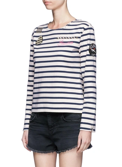 Shop Marc Jacobs Embellished Breton Stripe Top