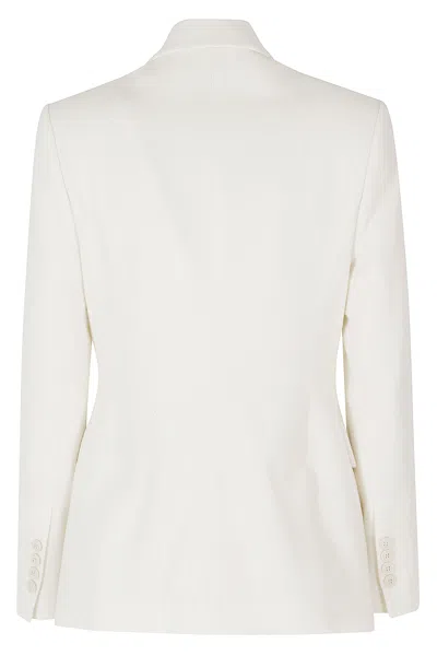 Eleventy Sand Double-breasted Peak Lapel Wool-blend Blazer In White