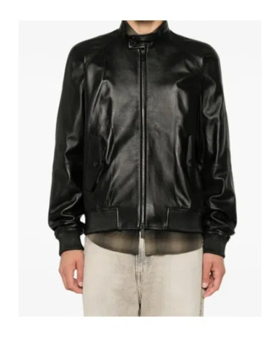 Dsquared2 Zip-up Leather Jacket In Black