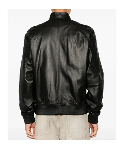 Dsquared2 Zip-up Leather Jacket In Black