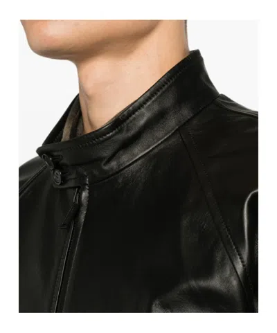 Dsquared2 Zip-up Leather Jacket In Black