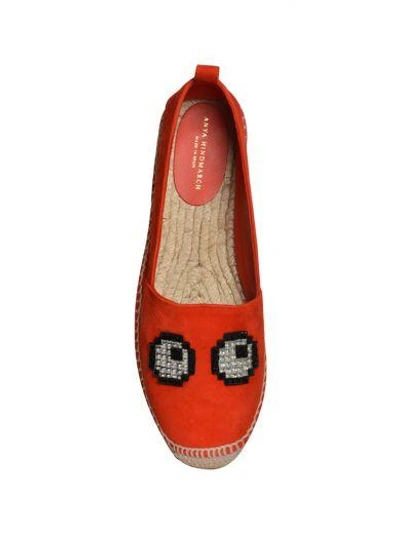 Shop Anya Hindmarch Eyes Espadrilles In Red