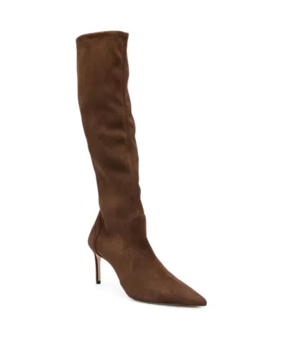 Stuart Weitzman Pointed-toe Tall Boots In Brown