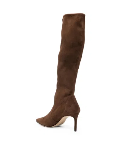 Stuart Weitzman Pointed-toe Tall Boots In Brown