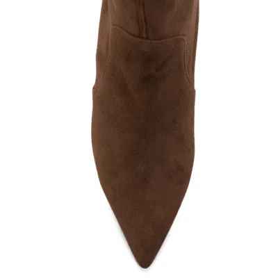 Stuart Weitzman Pointed-toe Tall Boots In Brown