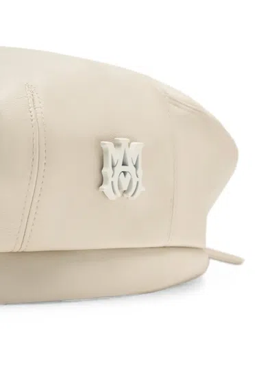 Amiri Vegan-leather Driver Hat In Neutral