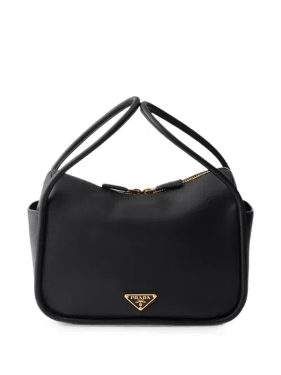 Prada Shoulder Bag Structured Shape Top Handle In Black