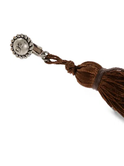 Dsquared2 Tassel-drop Earring In Brown