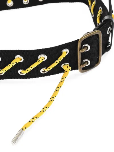 Dsquared2 Black Grommet Solid Casual Belt In Black