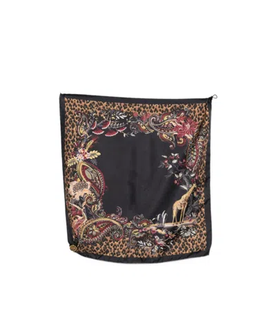 Etro Paisley Patterned Silk Scarf In Black