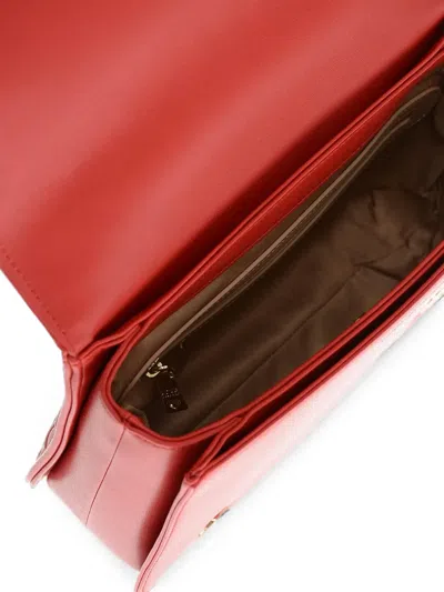 Moschino Diamond-pattern Shoulder Bag In Red