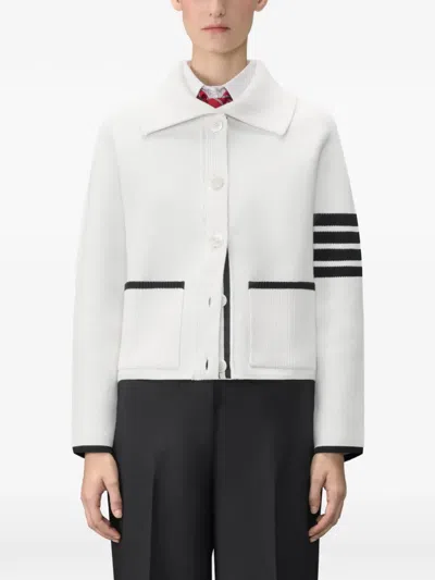 Thom Browne 4-bar-stripe Jacket In White