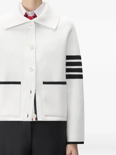 Thom Browne 4-bar-stripe Jacket In White
