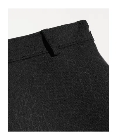 Gucci Solid Color Flared Umbrella Skirt In Black