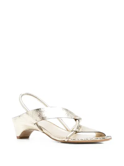Del Carlo Cracked-effect Slingback Sandals In Multi