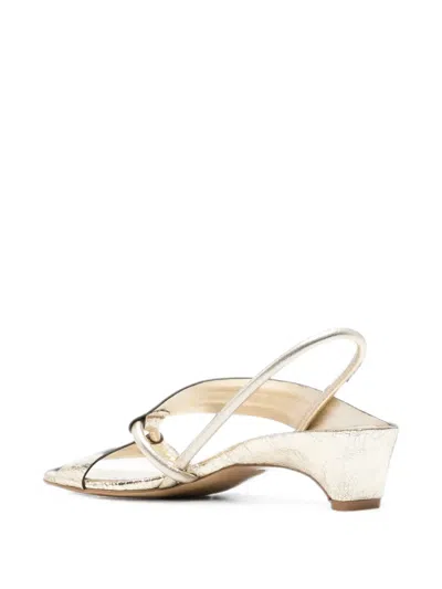 Del Carlo Cracked-effect Slingback Sandals In Multi